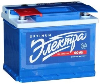 Аккумулятор Электра 6СТ-60Ah -/+ 