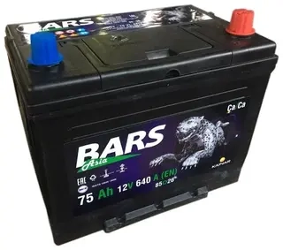 Аккумулятор Bars Azia 75Аh Jis обратная полярность справа+ 
