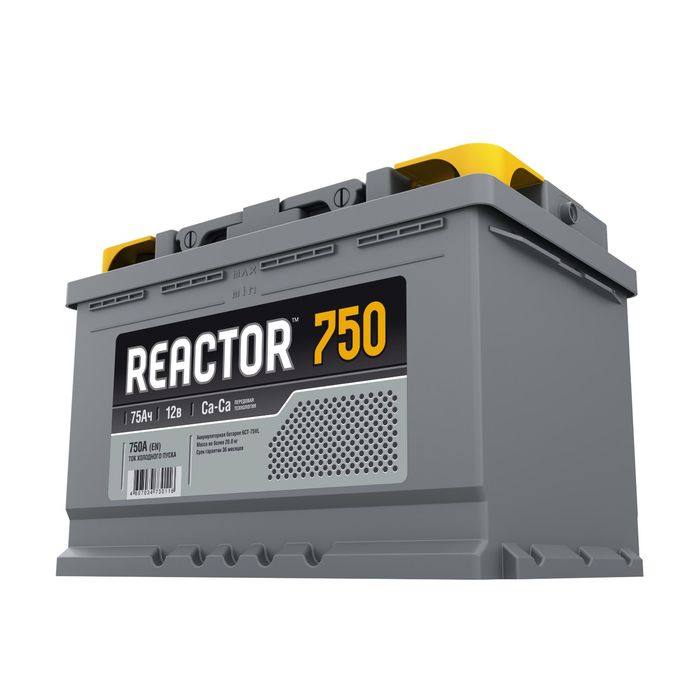 Аккумуляторная батарея REACTOR 75 А/ч - 6 СТ АПЗ, прямая полярность 