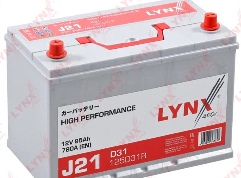 Аккумулятор Lynxauto J21 D31 306x173x225 мм 95Ah +/- 