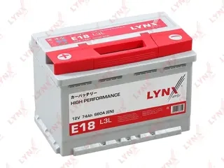Аккумулятор Lynxauto E18 L3L 278х175х190 мм 74Ah +/- 