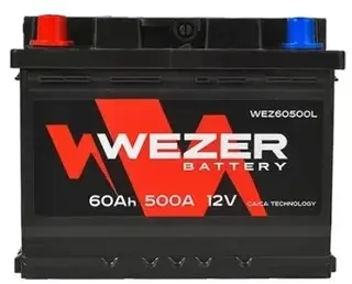 Аккумулятор Wezer WEZ60500L 60 ah прямая (+/-) 