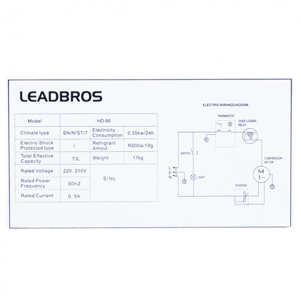 Холодильник Leadbros HD-95 White - фото 6