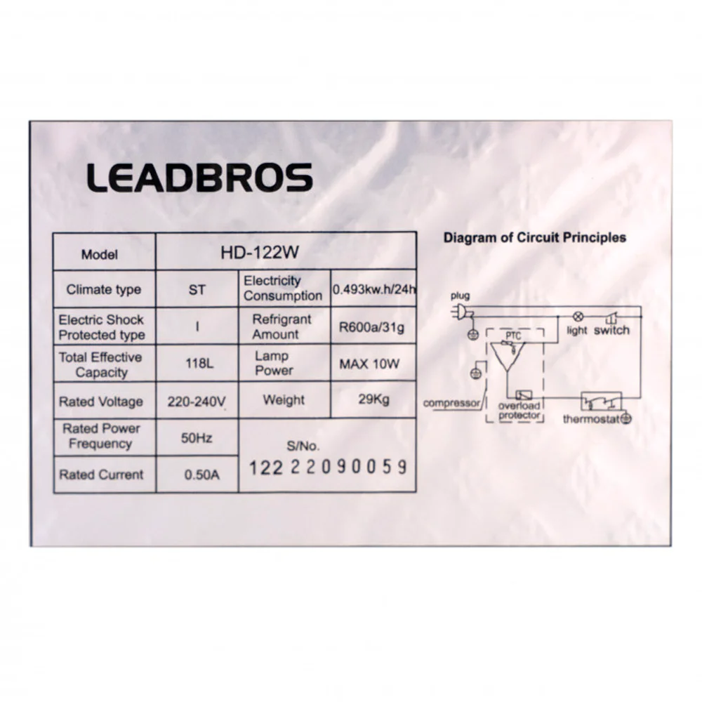 Холодильник Leadbros HD-122W - фото 5