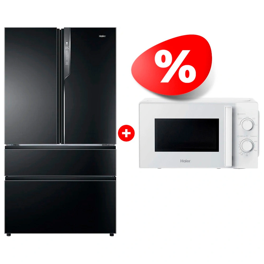 Комплект Холодильник Haier HB25FSNAAARU + СВЧ-печь Haier HMB-MM207WA 