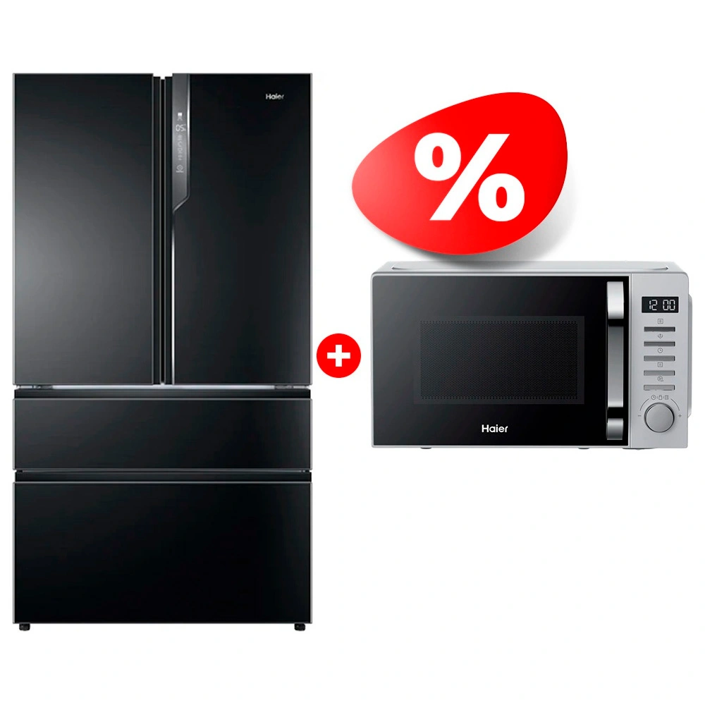 Комплект Холодильник Haier HB25FSNAAARU + Микроволновая печь Haier HMB-DM208SA 