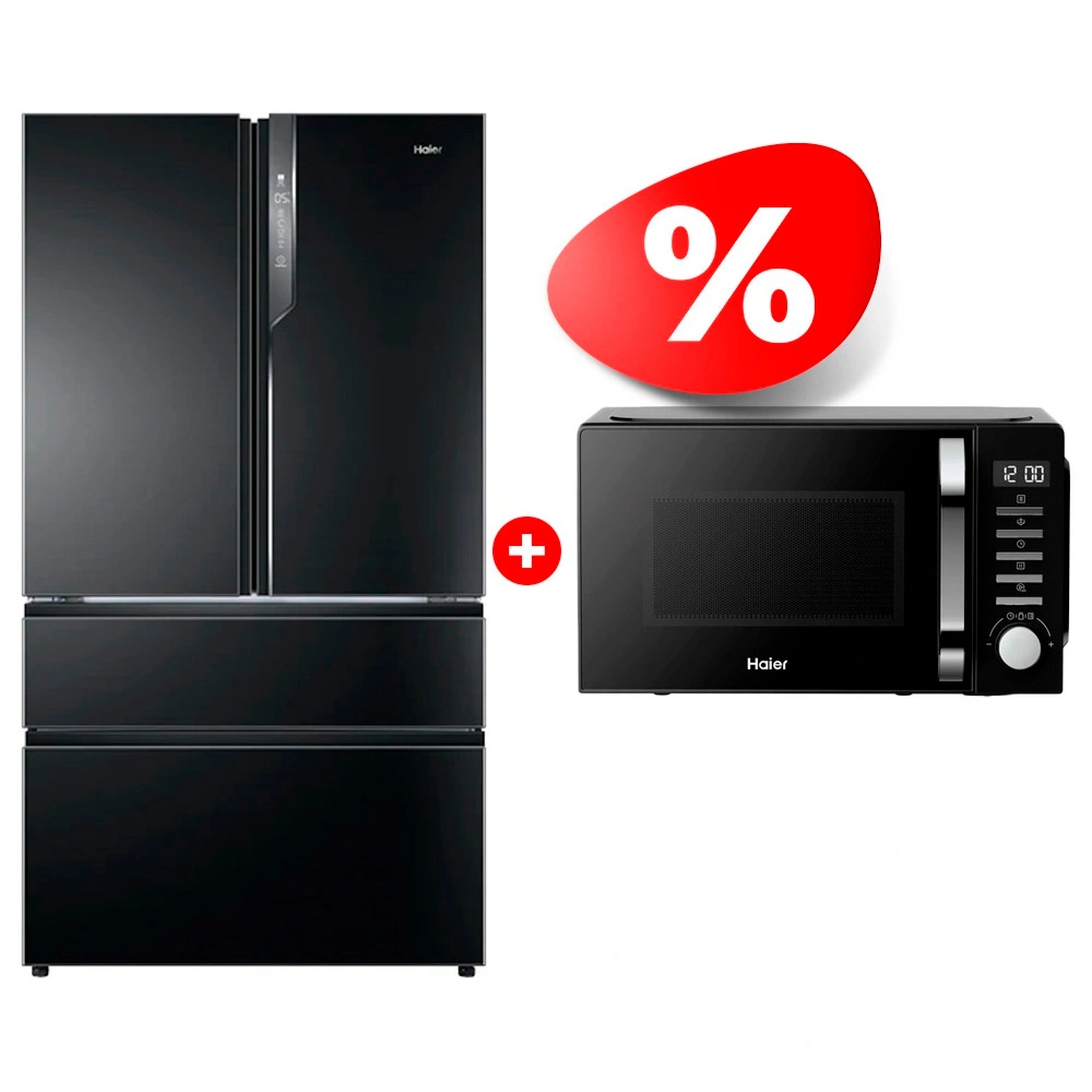 Комплект Холодильник Haier HB25FSNAAARU + СВЧ-печь Haier HMB-DM208BA 