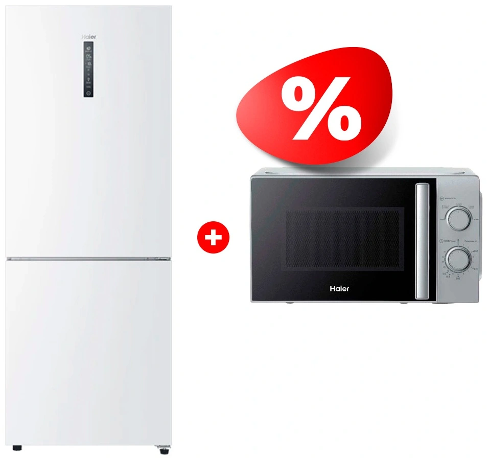 Комплект Холодильник Haier C4F744CWG + СВЧ-печь Haier HMB-MM207SA 