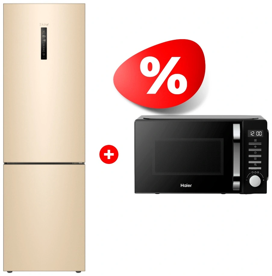 Комплект Холодильник Haier C4F640CGGU1 + СВЧ-печь Haier HMB-DM208BA 