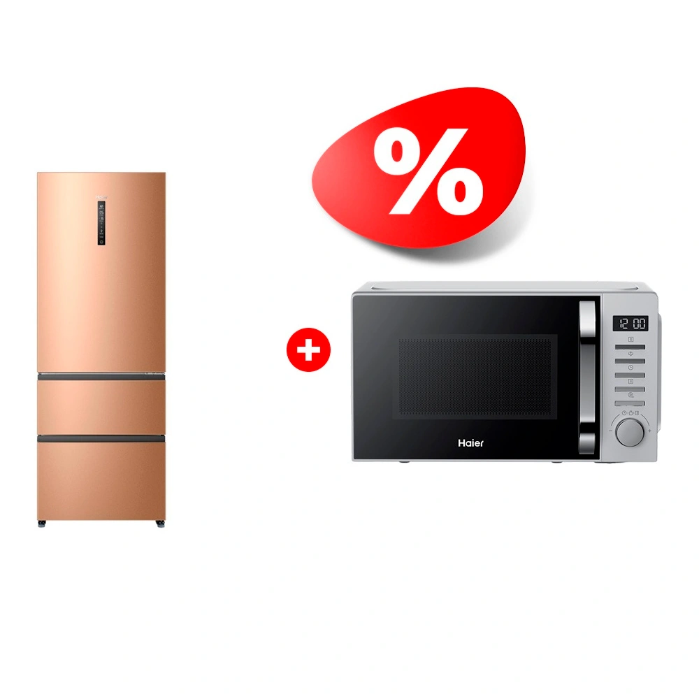 Жиынтық Haier тоңазытқышы A4F742CGG + Haier микротолқынды пеші HMB-DM208SA 