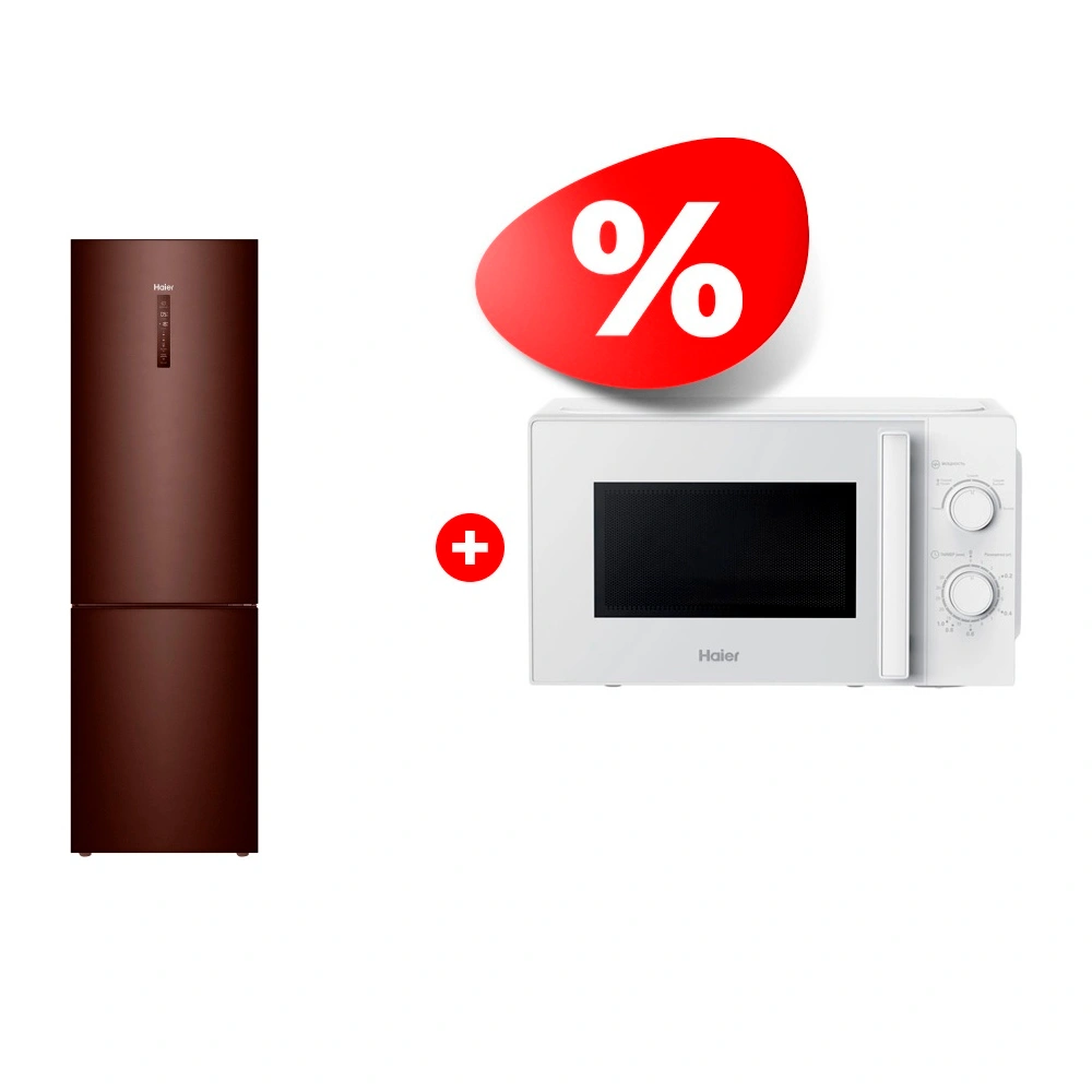 Жиынтық Haier тоңазытқышы C4F740CLBGU1 + Haier микротолқынды пеші HMB-MM207WA 