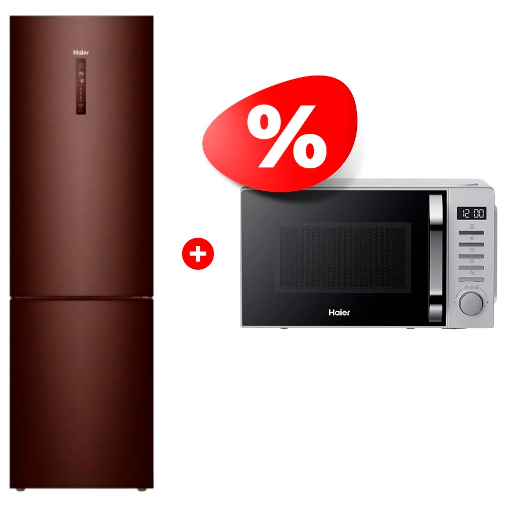 Комплект Холодильник Haier C4F740CLBGU1 + Микроволновая печь Haier HMB-DM208SA 