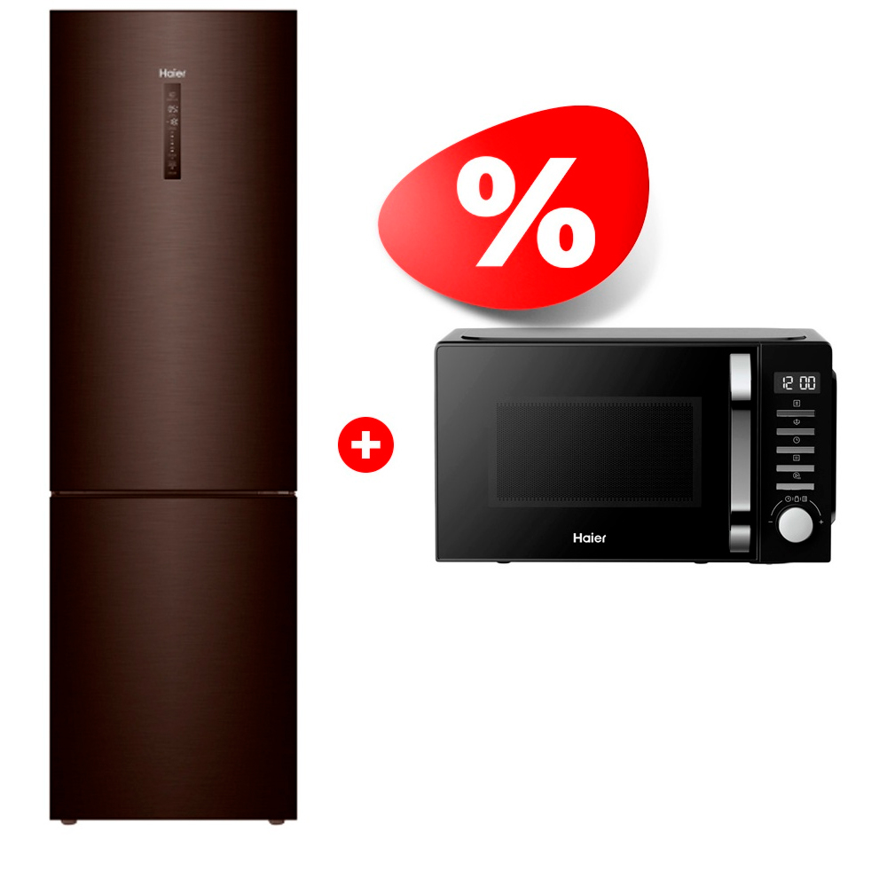 Комплект Холодильник Haier C4F740CDBGU1 + СВЧ-печь Haier HMB-DM208BA 