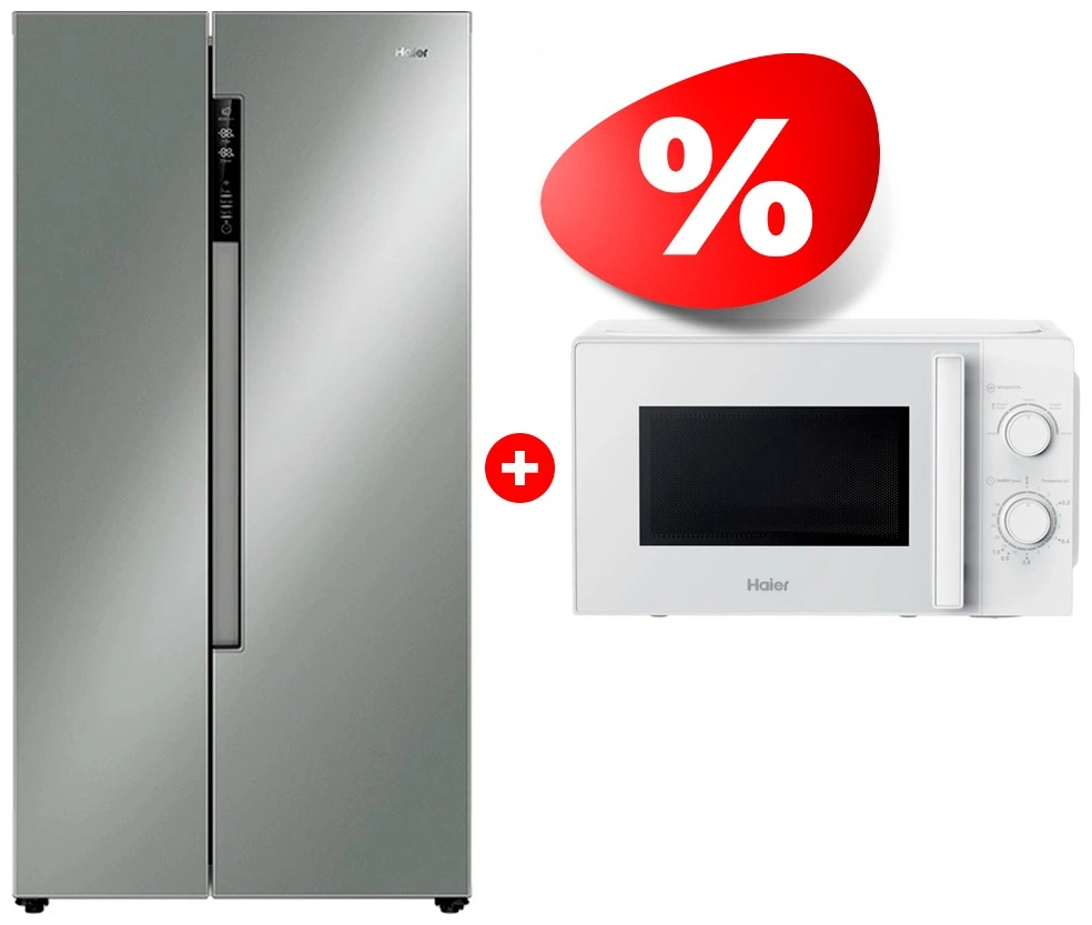 Жиынтық Haier тоңазытқышы HRF-522DS6RU + Haier микротолқынды пеші HMB-MM207WA 