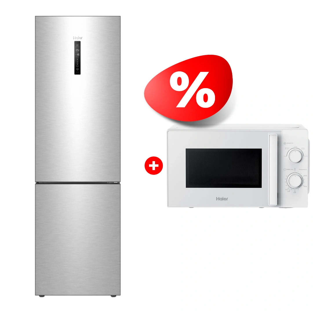 Комплект Холодильник Haier + СВЧ-печь Haier C4F640CXU1 + HMB-MM207WA
