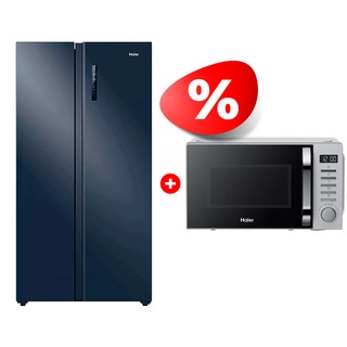 Комплект Холодильник Haier + Микроволновая печь Haier HRF-600DP7ERU + HMB-DM208SA