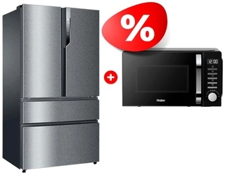 Жиынтық Haier тоңазытқышы HB25FSSAAARU + Haier микротолқынды пеші HMB-DM208BA 