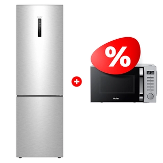 Комплект Холодильник Haier C4F640CXU1 + Микроволновая печь Haier HMB-DM208SA 