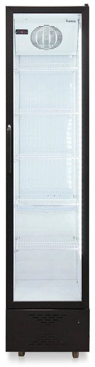 Холодильная витрина Бирюса B390D черный, белый 