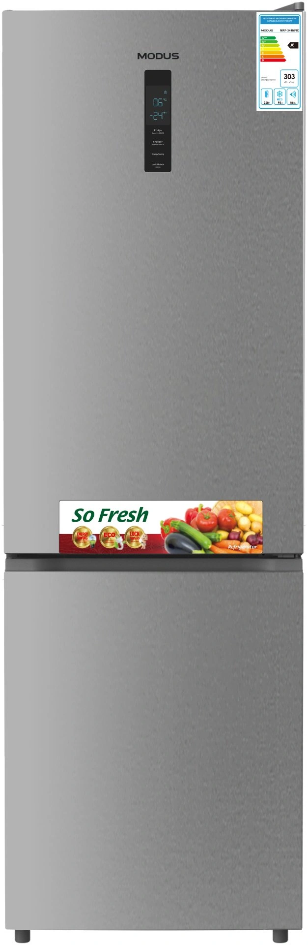 Холодильник Modus MRF-344NFIX серебристый 