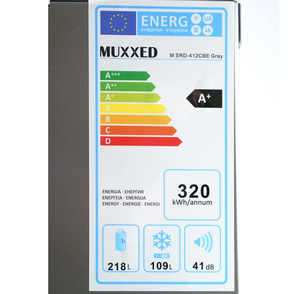 Холодильник Muxxed SRD-412CBE Gray - фото 12