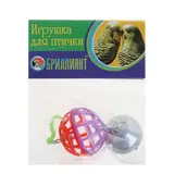 Игрушка для птиц шарик с колокольчиком  - фото 2