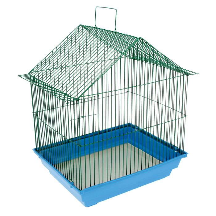 Клетка для птиц малая, крыша-домик , 35 х 28 х 43 см 