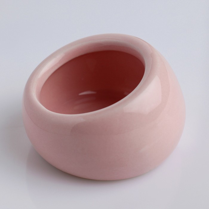 Миска керамическая для грызунов со скошенным краем, 5,7 х 5,7 х 3,5 см, розовая 