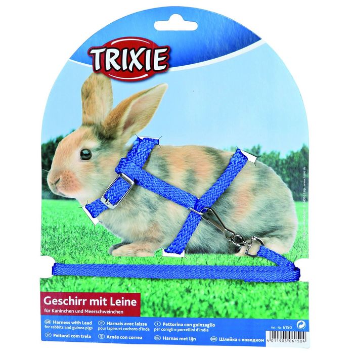 Шлейка Trixie с поводком для кроликов, 0.8 см х 1.2 м, микс 