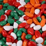 Грунт для аквариума "Галька цветная, зеленый-рыжий-красный-белый" 800г фр 8-12 мм 