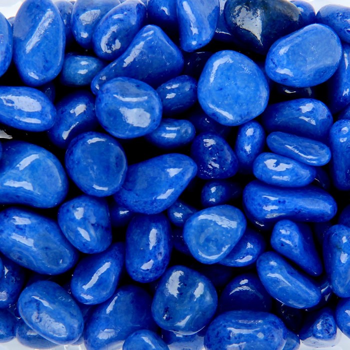 Галька для аквариума (5-10 мм), синяя, 350 г 