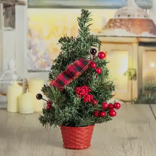 Ёлка декор настольная "Ленточка" 30*20 см