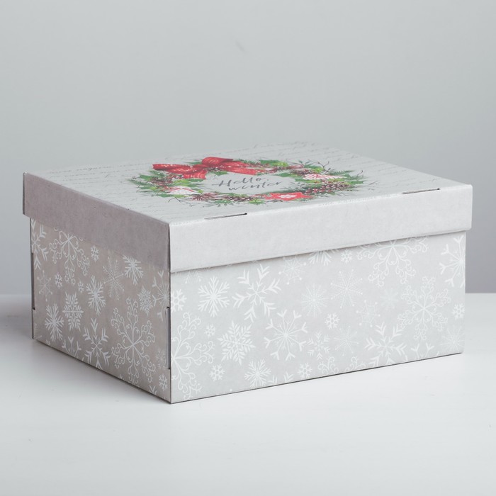 Складная коробка Hello, winter, 30 × 24.5 × 15 см 