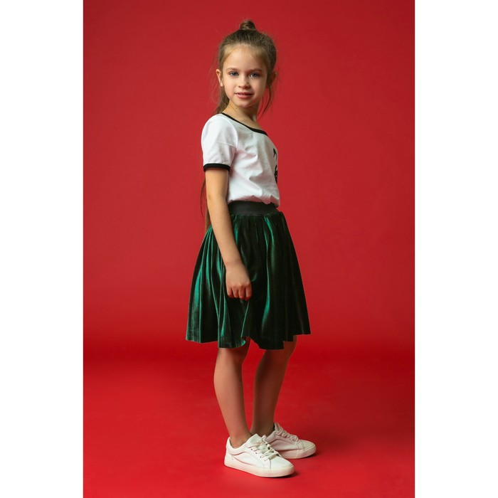 Юбка для девочки "Велюр", рост 92-98 см, цвет зелёный 