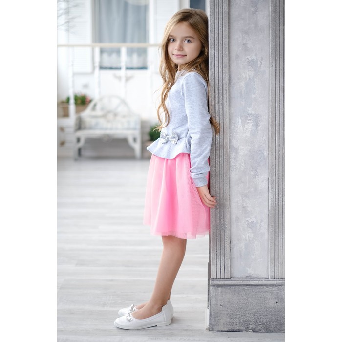 Платье для девочки KAFTAN, серый/розовый, рост 98-104 см (30) 