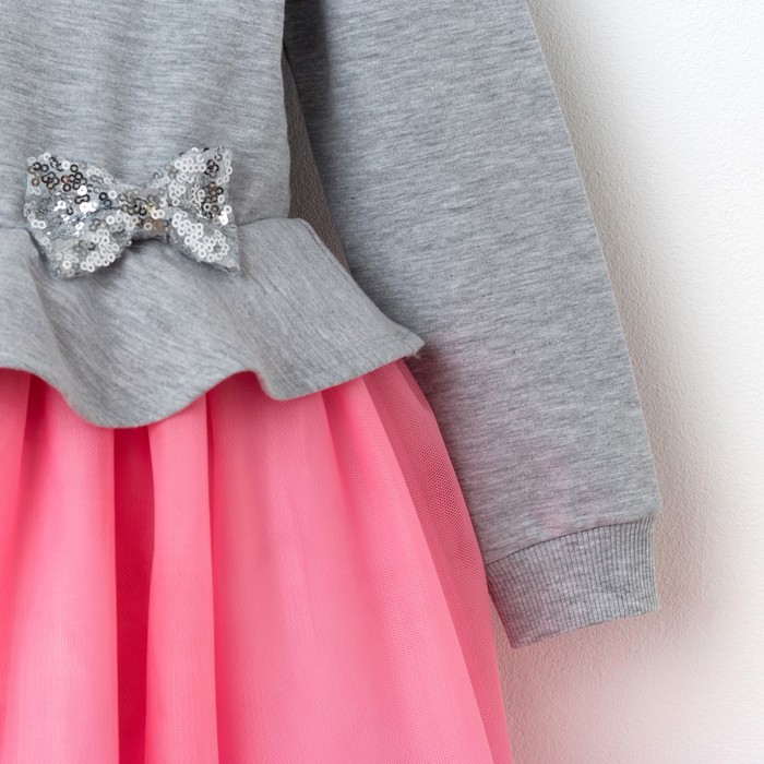 Платье для девочки KAFTAN, серый/розовый, рост 98-104 см (30) 