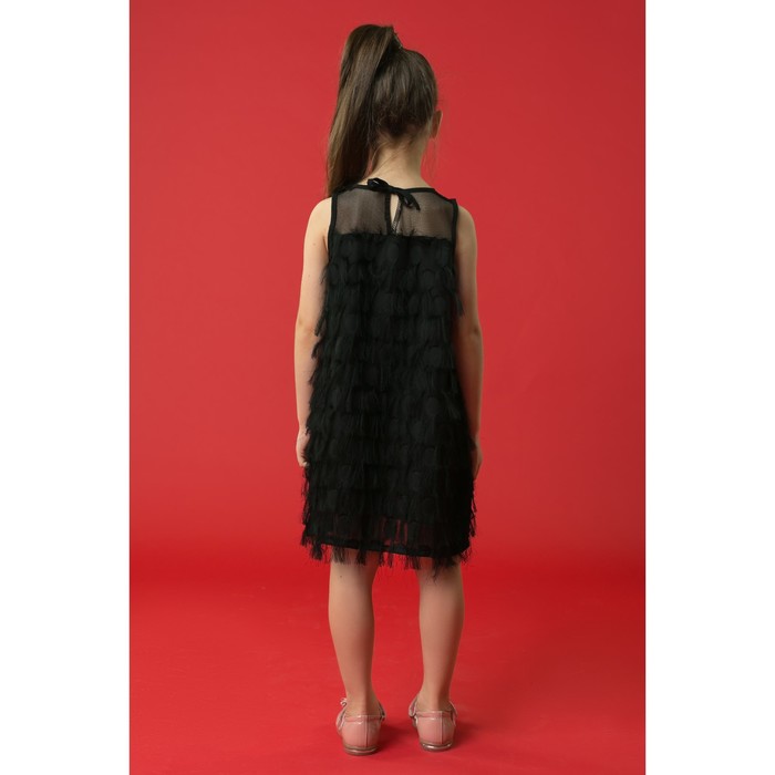 Платье нарядное для девочки "Модница", рост 98-104 см, цвет чёрный 