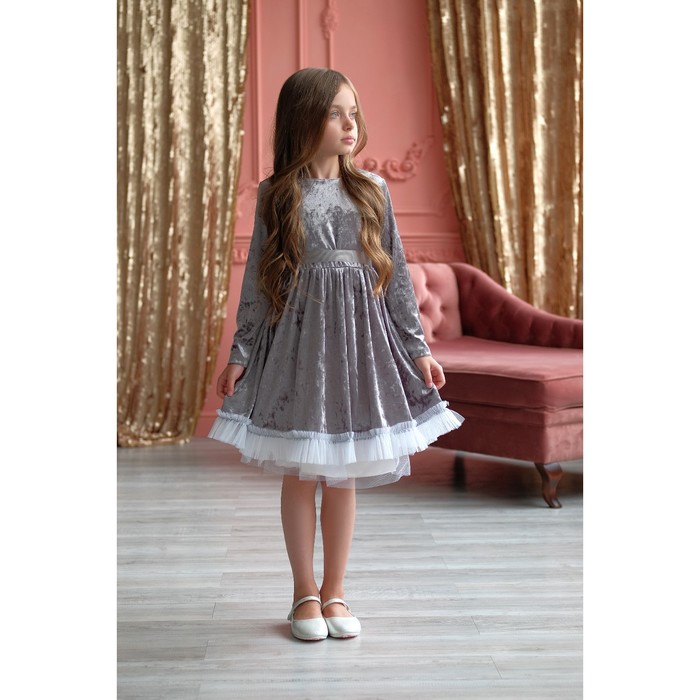 Платье для девочки KAFTAN "Куколка", серый, рост 98-104, р.30 
