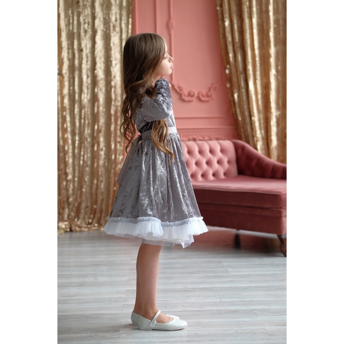 Платье для девочки KAFTAN "Куколка", серый, рост 110-116, р.32 