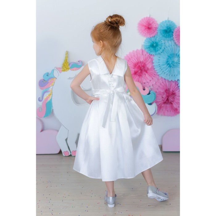 Платье нарядное для девочки MINAKU «Мерелин», рост 134 см, цвет белый 