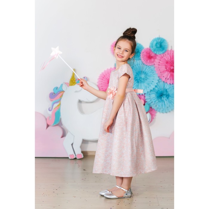 Платье нарядное для девочки MINAKU «Офелия», рост 134 см, цвет розовый/серебро 