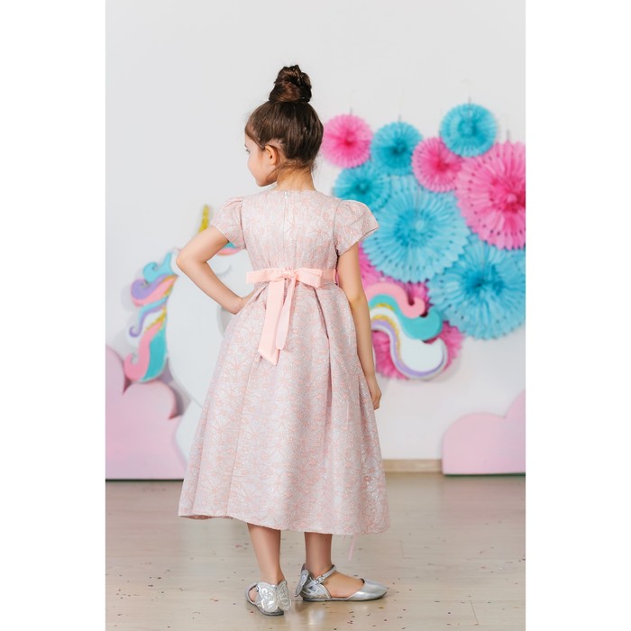 Платье нарядное для девочки MINAKU «Офелия», рост 128 см, цвет розовый/серебро 