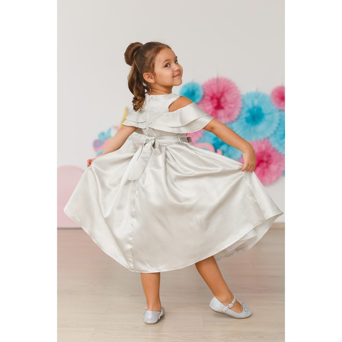 Платье нарядное для девочки MINAKU «Габриелла», рост 122 см, цвет серебро 