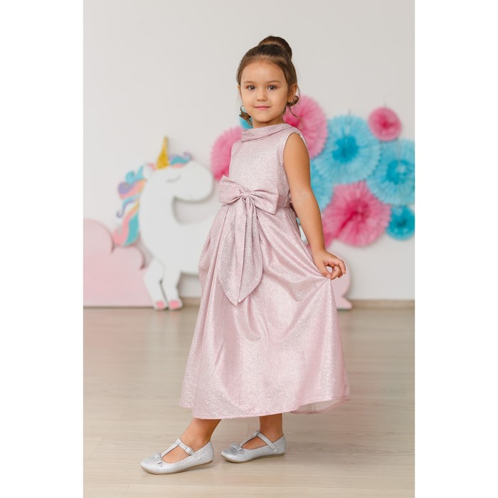 Платье нарядное для девочки MINAKU «Мерелин», рост 128 см, цвет розовый 