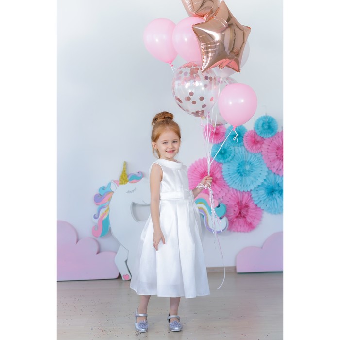Платье нарядное для девочки MINAKU «Мерелин», рост 128 см, цвет белый 