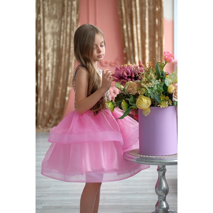 Платье детское KAFTAN, рост 98-104 см (30), золотой/розовый 