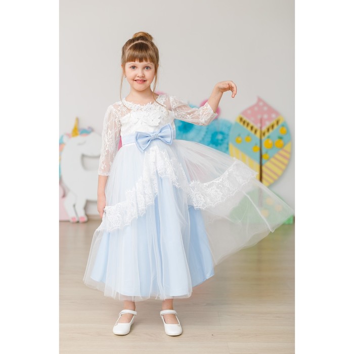 Платье нарядное для девочки MINAKU «Золушка», рост 134 см, цвет голубой 