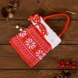 Подарочная сумка "Снежинки", с бантиком, 200 г  - фото 2