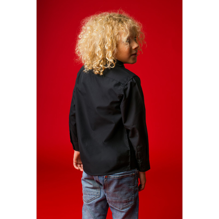 Рубашка для мальчика "Классическая", рост 128 см, цвет чёрный 