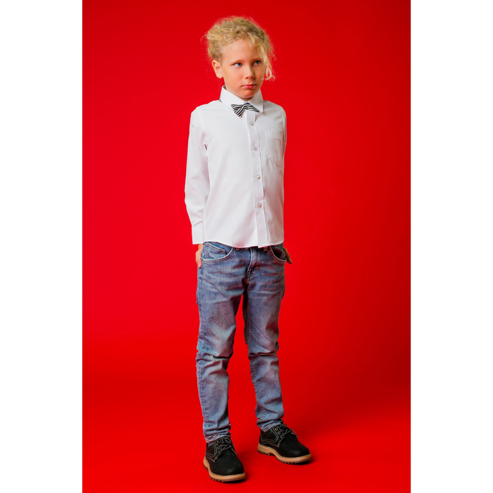 Рубашка для мальчика "Классическая", рост 122 см, цвет белый 